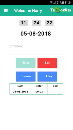 TrackUrs - Attendance Report Screen 2
