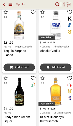 Android application Liquor World Franklin screenshort