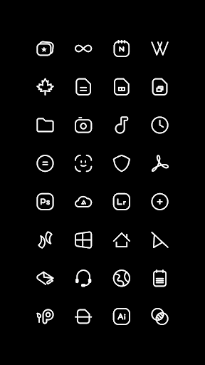 Noodlelines White Icon Pack