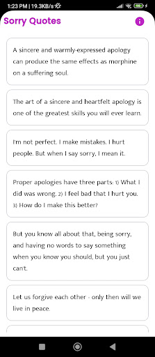 Sorry Quotes and Sayings Screenshot 1 - AppWisp.com