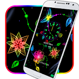 Neon colorful flower theme icon