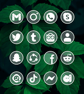 Captura de pantalla del paquet d'icones blanques del cercle