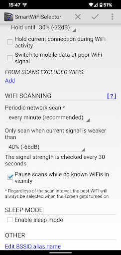 SmartWiFiSelector Trial Screen 2