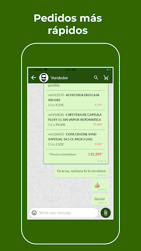 Android application DIHOSE catálogo y pedidos screenshort