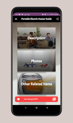 Android application portable electric heater guide screenshort