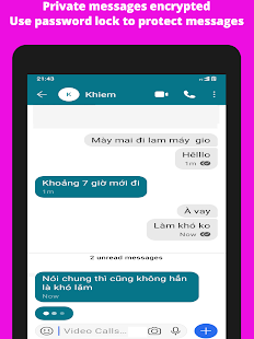 messaging and video call Screenshot