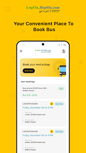 Android application LogOnHopOn - Bus Booking App screenshort