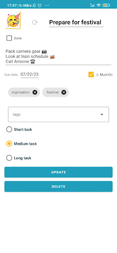 Android application Focus ToDo screenshort