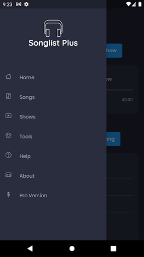 Android application Songlist Plus screenshort