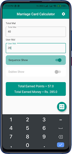 Marriage Card Calculator Screen 3