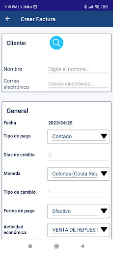 Facel Facturación Screen 2