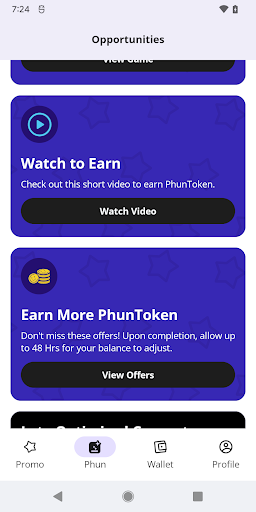 Android application PhunWallet screenshort