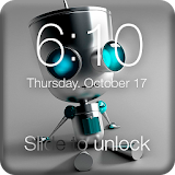 Steel Blue Robot Screen Lock icon