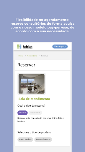 Android application Habitat Consultórios screenshort