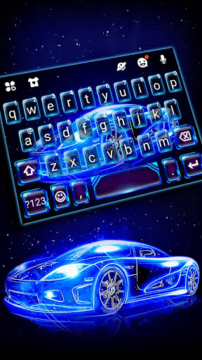 Android application Neon Sports Car Keyboard Theme screenshort