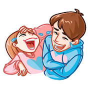 Cute Couple (Love) Stickers For WhatsApp