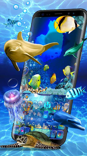Android application 3D Live Fish Keyboard Theme screenshort
