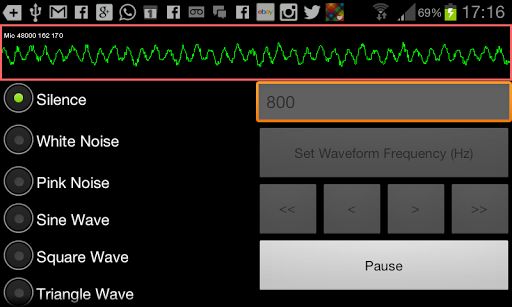 Android application SoundForm Signal Generator screenshort