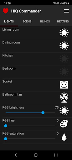 Android application HIQ Commander screenshort