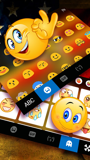 Golden Skull US Flag Keyboard Screen 3