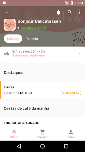 Android application Bonjour Delicatessen screenshort