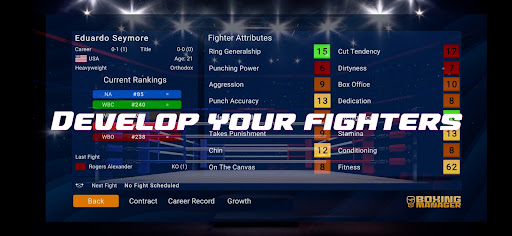 Boxing Manager Screen 2