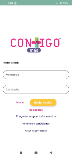 Android application Contigo + screenshort