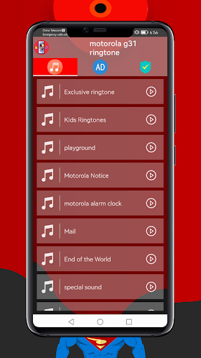 Android application Moto g31 ringtones screenshort