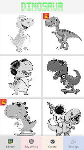 Dinosaur Pixel Coloring