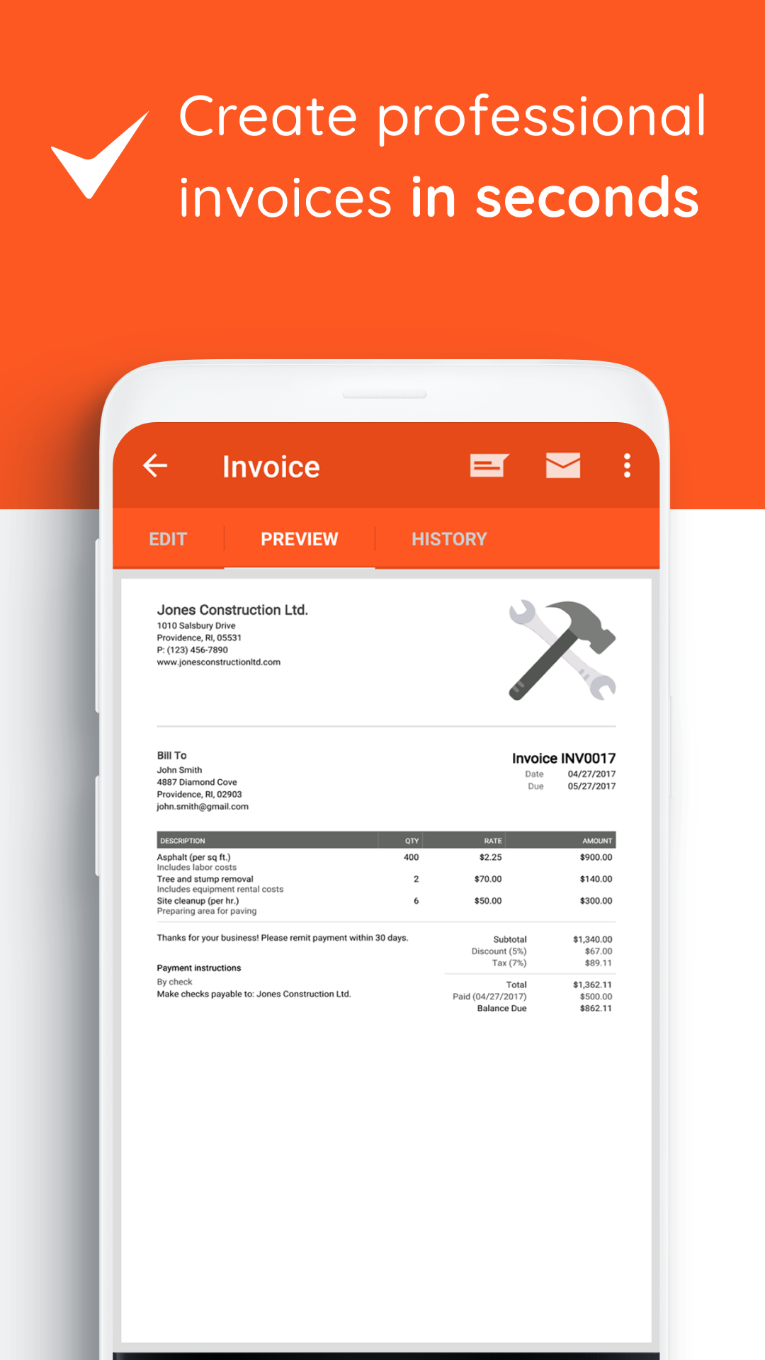Android application Invoice Maker: Easy & Simple screenshort