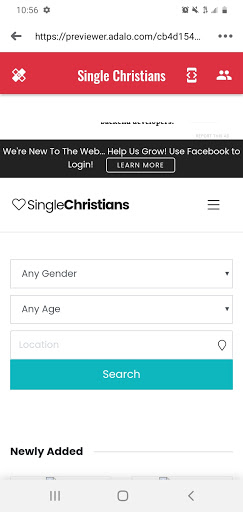 Android application Single Christians Community screenshort