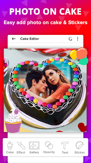Name Photo On Birthday Cake Frame Card Gif Wishes screenshot 0
