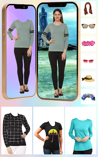 Women T-Shirt Poto Suit Editor