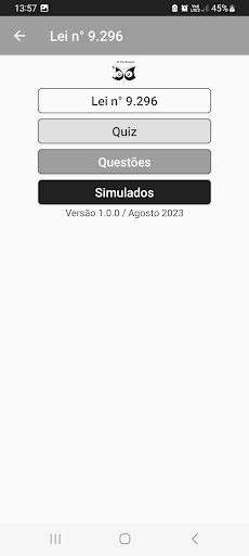 Android application Lei nº 9.296 Escuta Telefônica screenshort