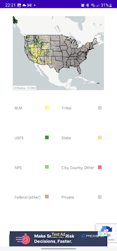 USA PUBLIC LANDS VIEWER Screen 3