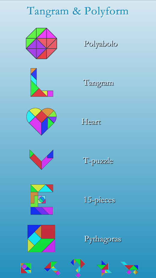 Android application Tangram & Polyform Puzzle screenshot