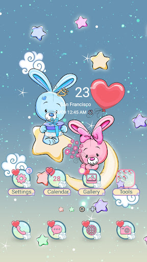 Android application Rabbits in Night Sky-Wallpaper screenshort