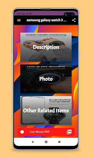 Android application samsung galaxy watch 3 guide screenshort