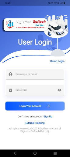 Android application DigiTrack screenshort
