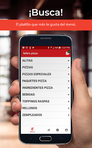Android application Fefers Pizza screenshort