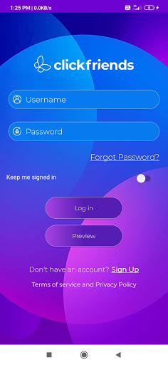 Android application ClickFriends screenshort