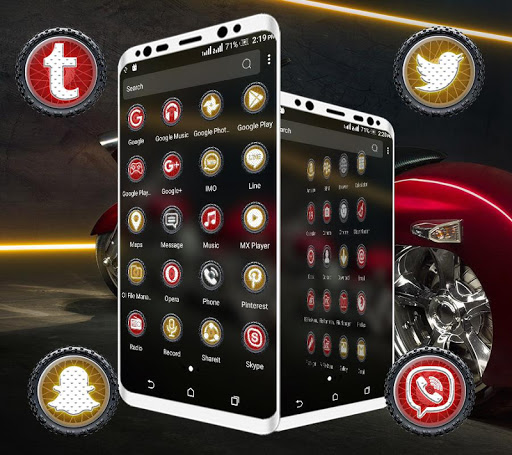 Red Bike Launcher Theme Screen 3
