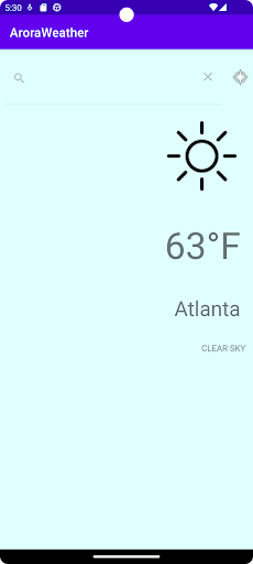 Android application Arora Weather screenshort