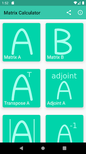 Android application Matrix Calculator screenshort
