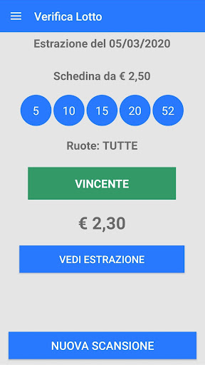 Verifica Vincite Lotto Screen 2