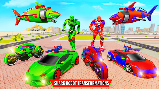 Shark Robot Car Transform Game Screen 2