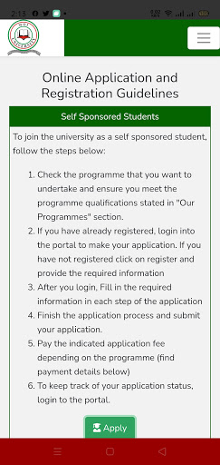 Moi University Student Portal Screen 2