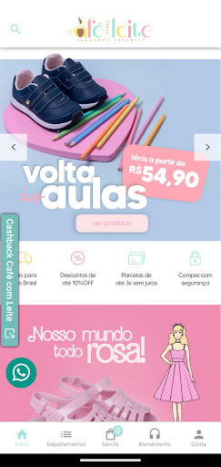 Android application Café com Leite Calçados screenshort