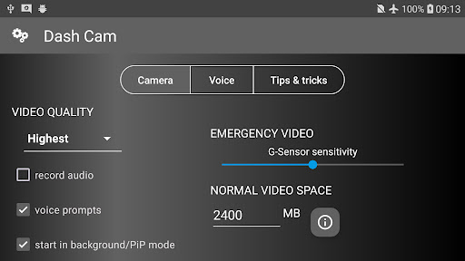 Screenshot of Dash Cam - car video recorder