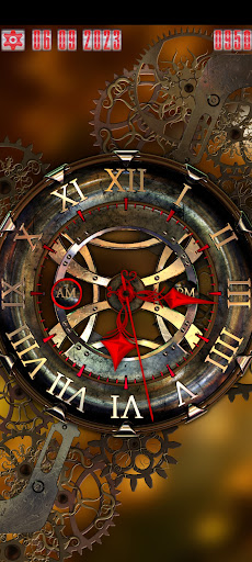 Android application Steampunk Desk Analog Clock screenshort